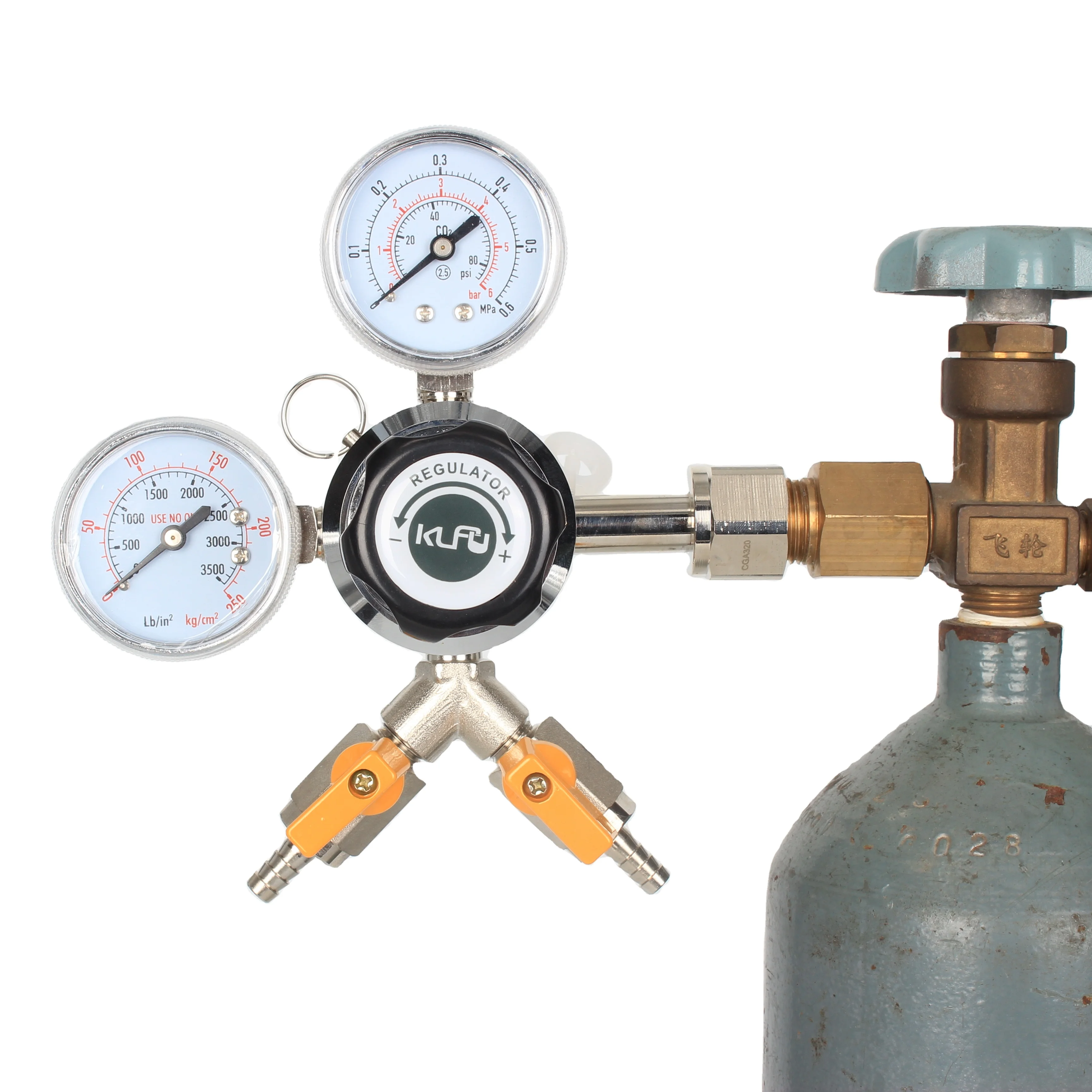 double stage mini gas oxygen co2 regulator