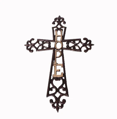 Manufacture Wall Cross Antique Bronze Metal for Home Church Decor