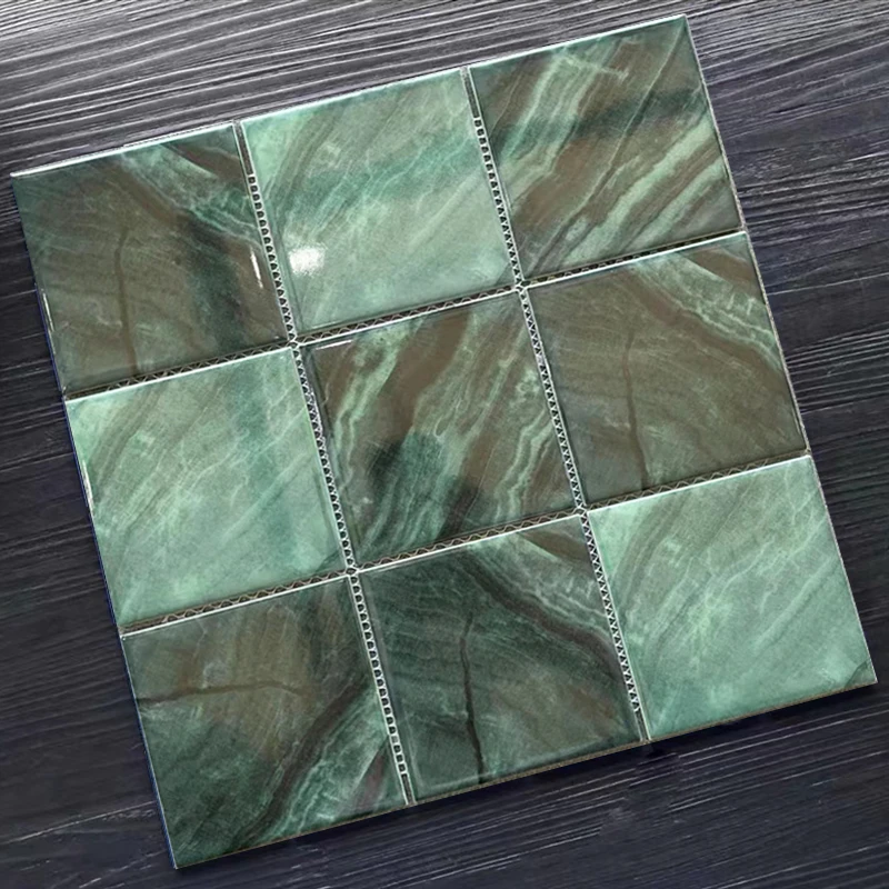 Custom Made Garden Glitter Decor Mosaic Ceramic Art Porcelain Glass Pattern Tile Floor Glue