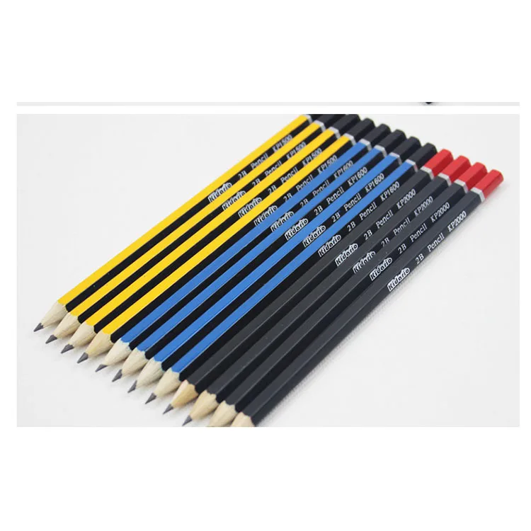 Wholesale students wood standard sketch pencils with eraser for sketching drawing