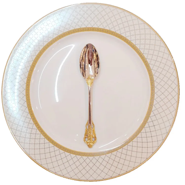 Luxury 24 Piece Gold and Sliver Stainless Steel Cutlery Set with spoon knife fork For GIft Weeding Party