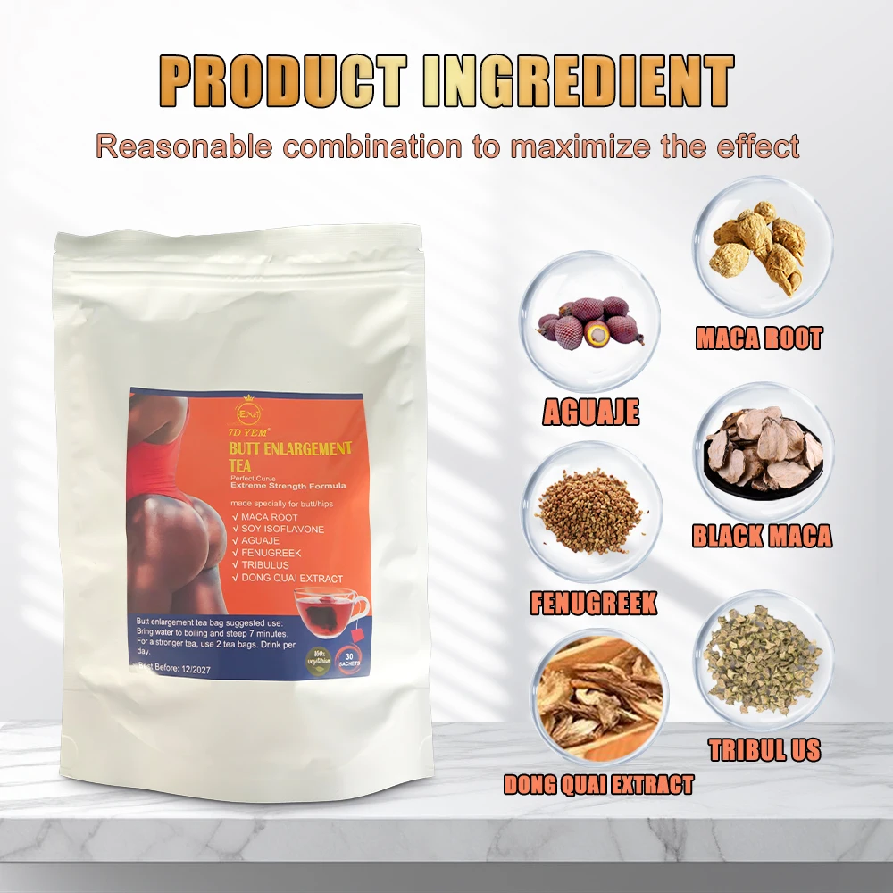 Natural Herbal Maca Butt Enlargement Tea For Buttock Private Label OEM/ODM Lift Hip Firm Lines Tea Bags