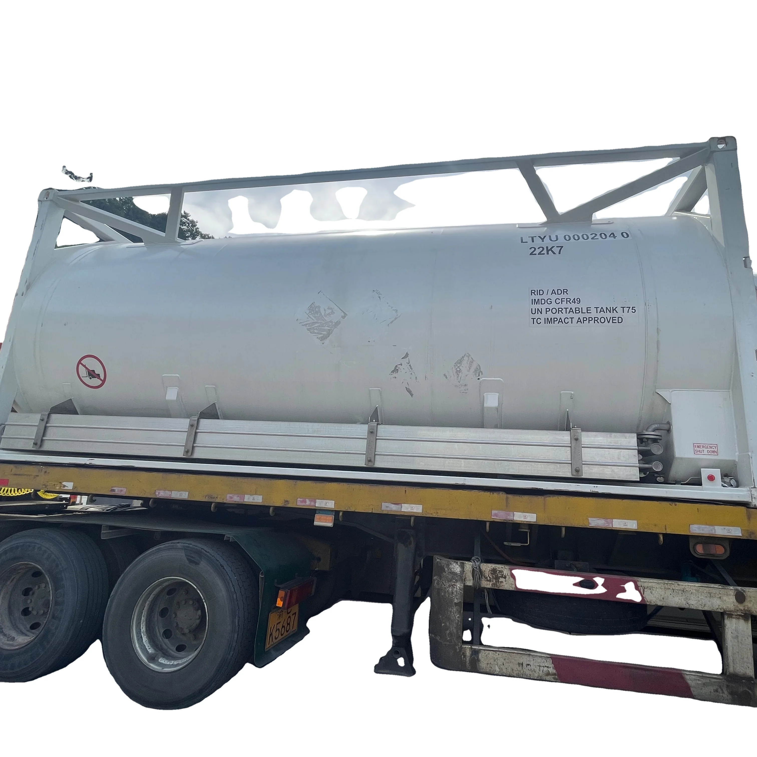 Cryogenic 20M3 T75 Liquid Oxgen Nitrogen CO2 LNG ISO Container Tank