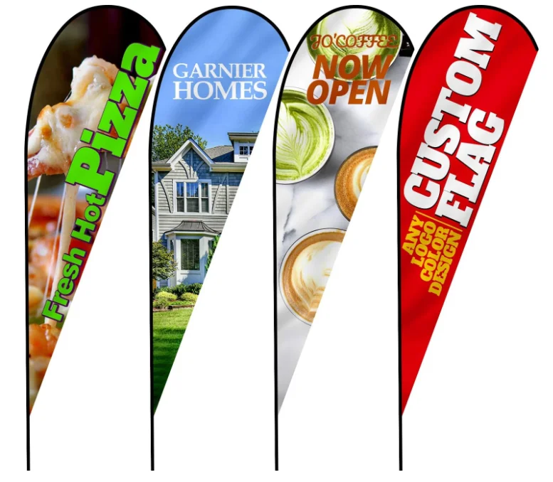 Custom Advertising Teardrop Flag Double Sided Indoor & Outdoor Commercial Banners Flags Include Flagpole and base