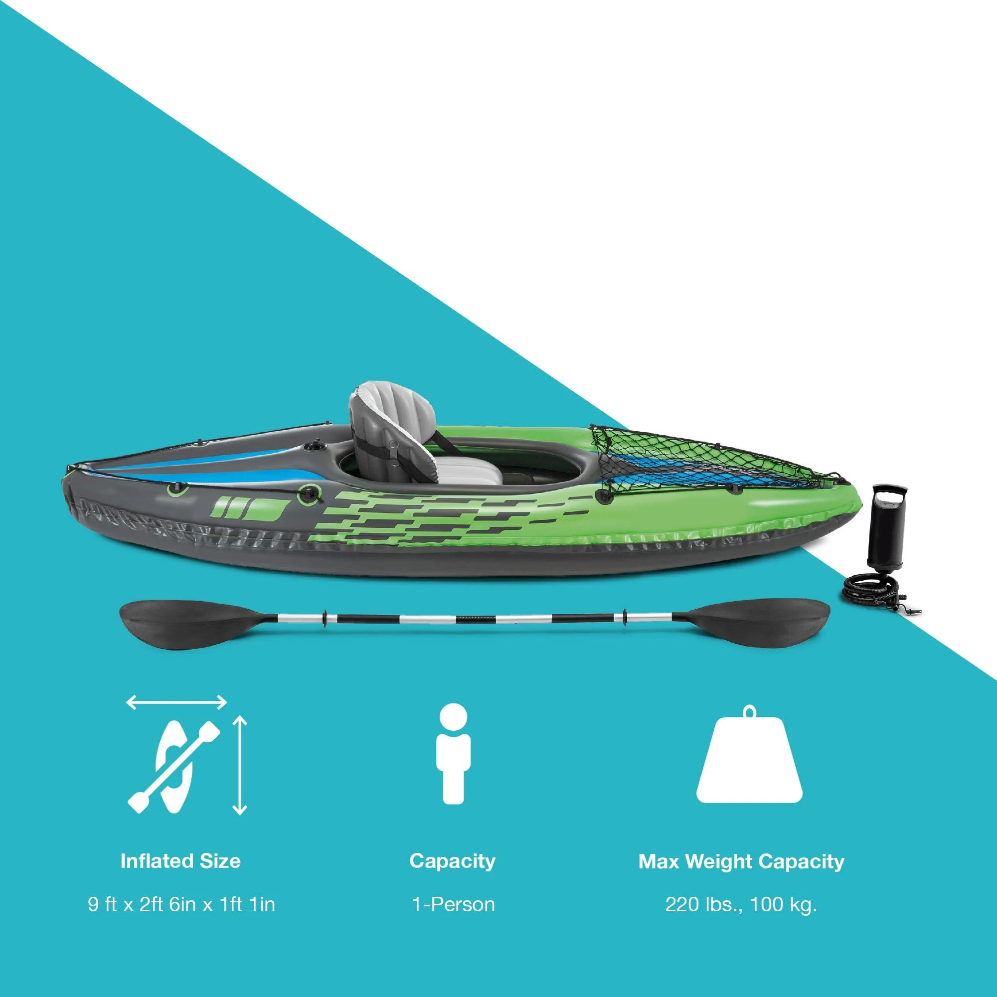 Yijia Challenger Inflatable Kayak Series Includes Deluxe 86 in Kayak Paddles and High-Output Pump Super Strong PVC