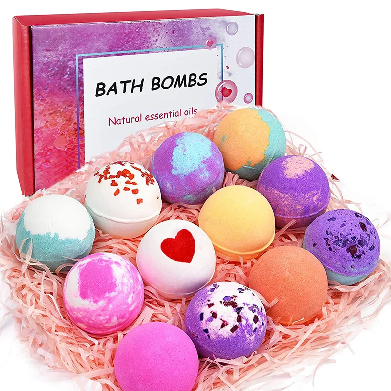 Customized Natural Essential Oil Sea Salt Bath Balls Bubble Fizzy Bath Bombs Lavender Relaxing Home Spa Gift Set
