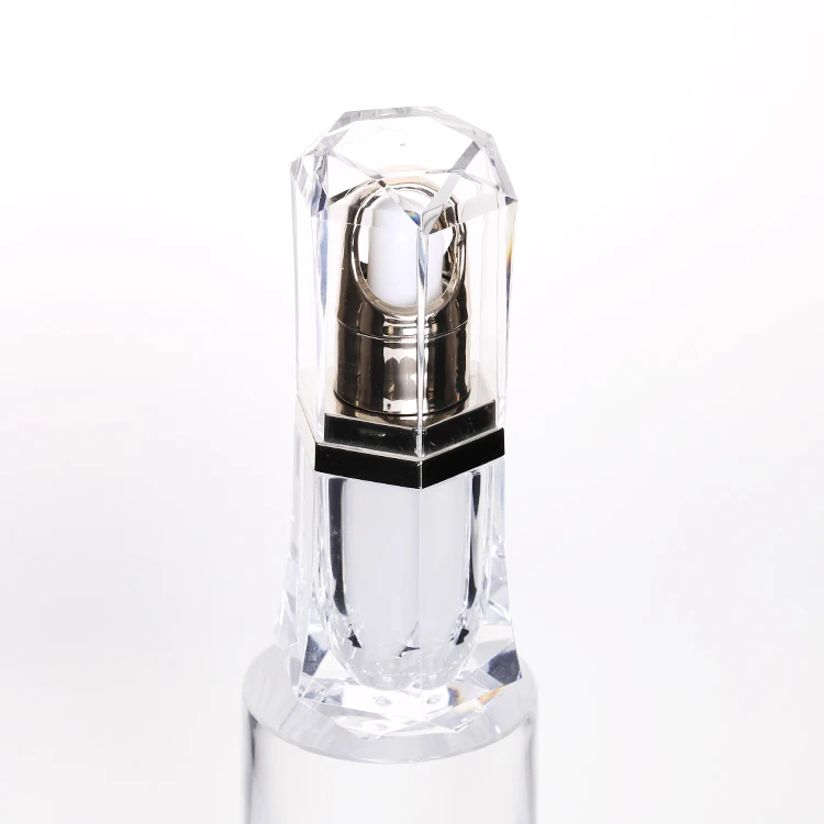 10ml luxury acrylic plastic clear oil empty cosmetic bottle with gold dropper for essential oil