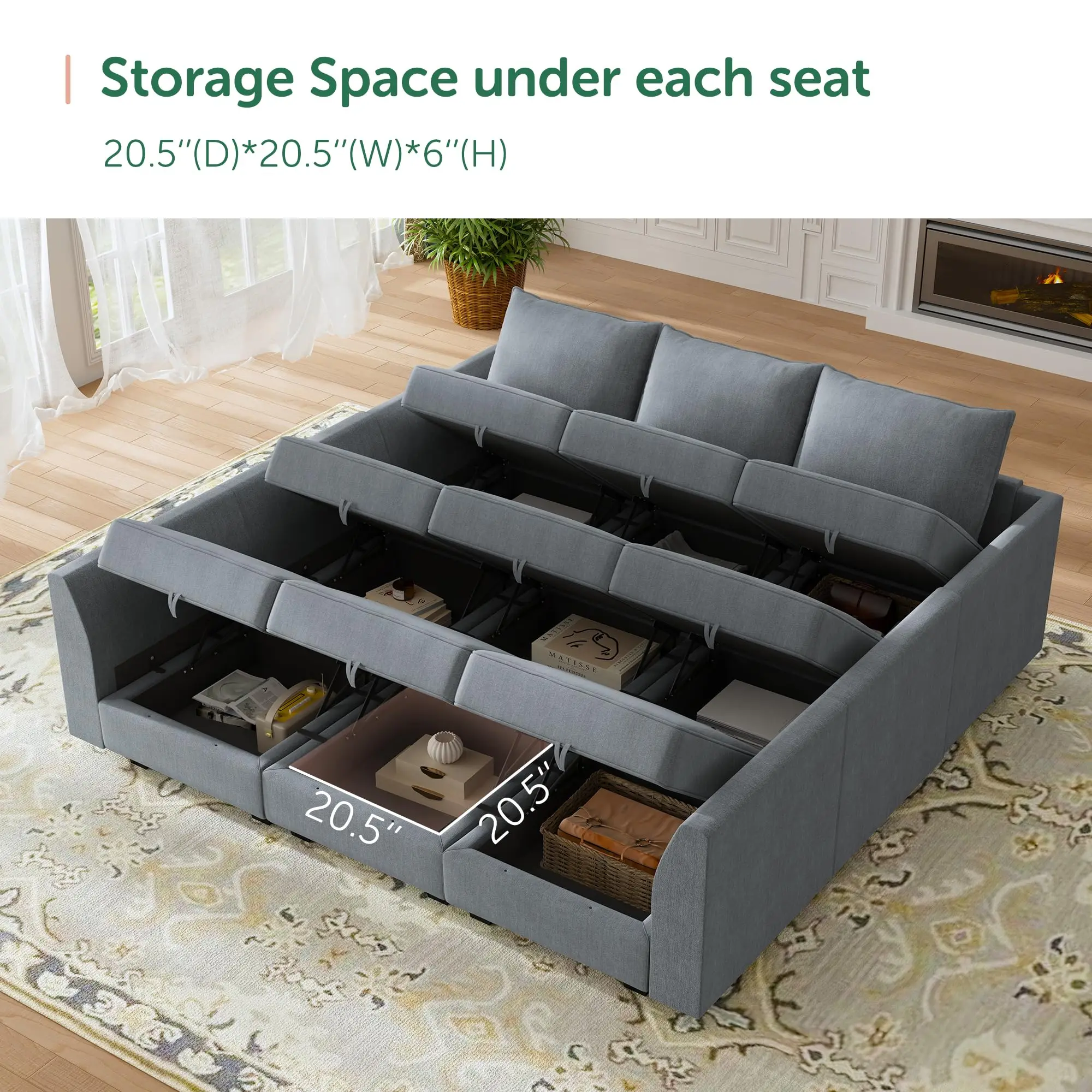 Modern Living Room Corner Convertible Folding Sofa Set Furniture Modular Sectional Sofa With Storage