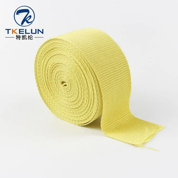 High Strength Aramid Fiber Webbing Meta Aramid Fiber Woven Tape Fabric Belt, Flame Retardent aramid Fireproof Safety Belt