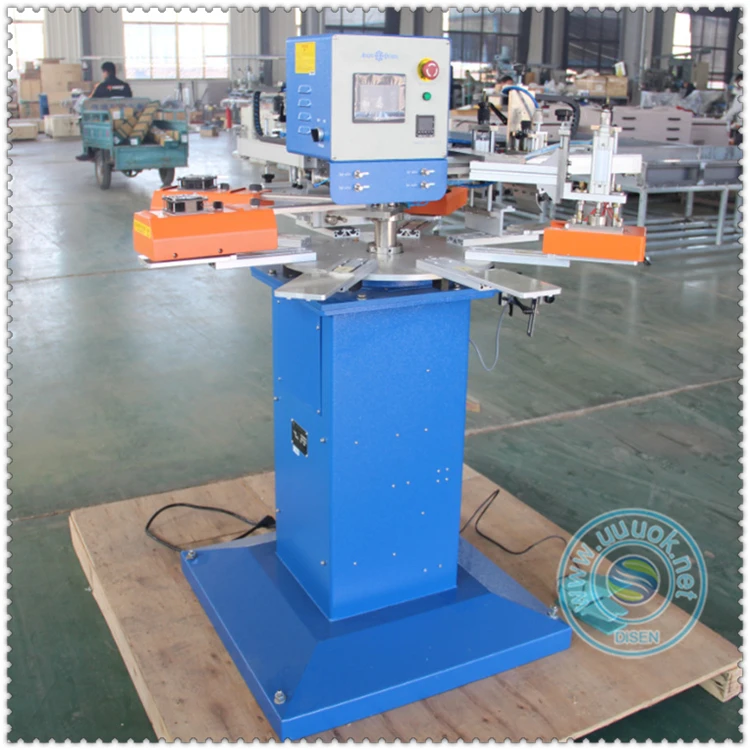 Automatic Rotating Plastic Ruler Wedding Card Anti slip Socks Screen Printing Machine 2 Color 8 Station
