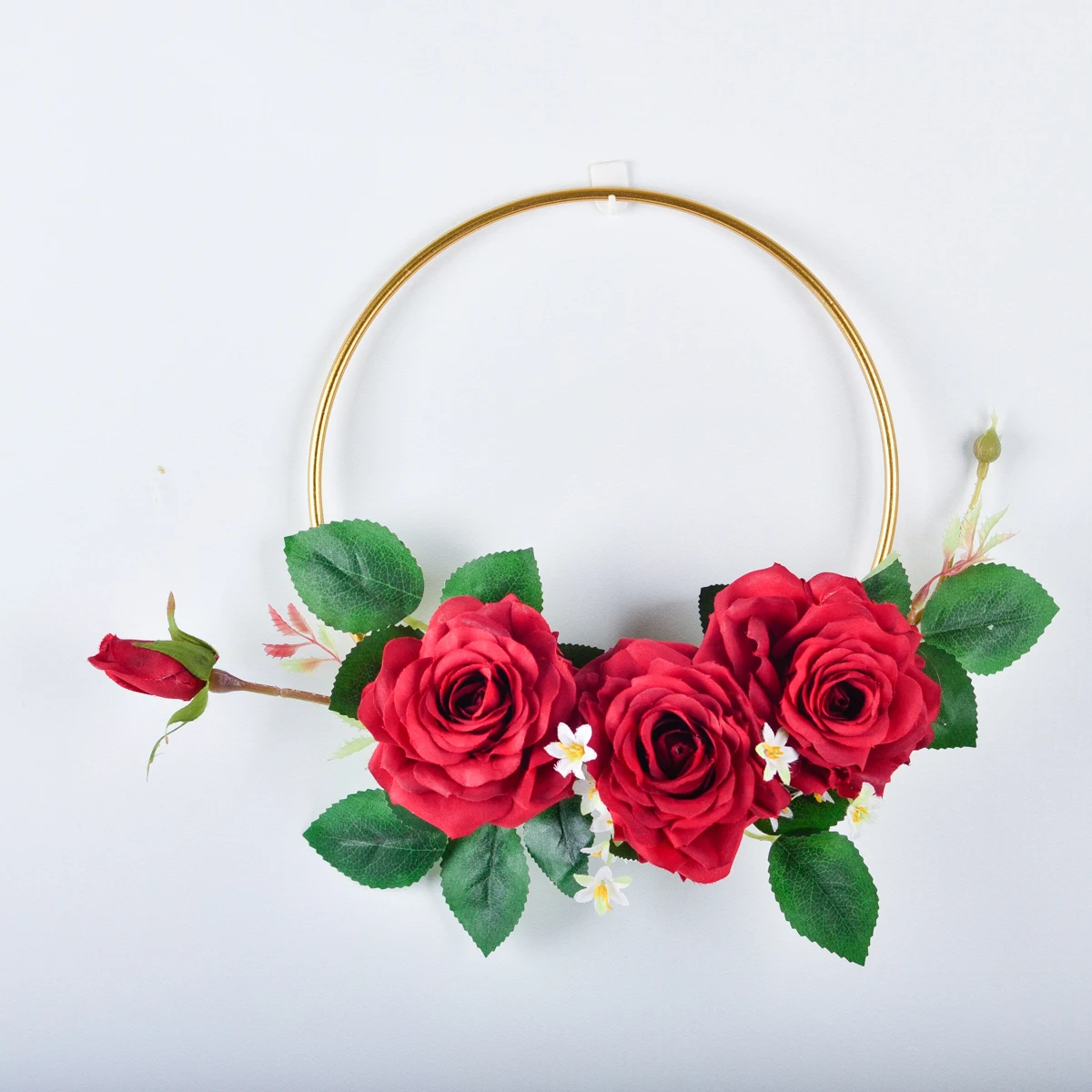 Europe Velveteen Geometry Wall Hanging New Plastic Flower Garlands Metal Wrought Iron Garland Wall Background Decoration