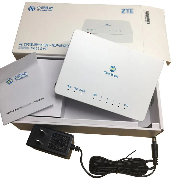 Беспроводной ONU 4GE F653GV9 1POTS + 1USB бывший в употреблении GPON ZXHN F668 ONT F660 V8 1 TEL FTTH
