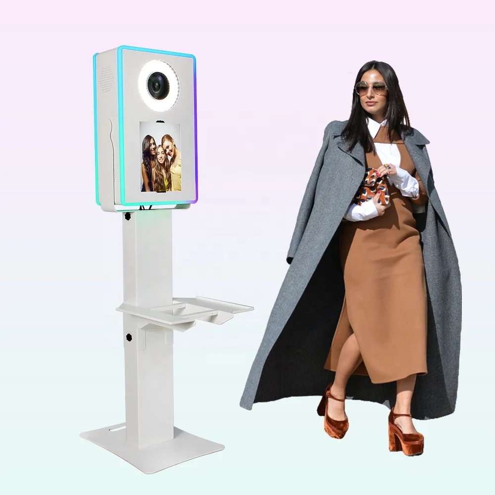 Wedding Celebration Party LED RGB EDGE Light Social Media Dslr iPad Photobooth Support Camera and Printer Photo Booth Machine
