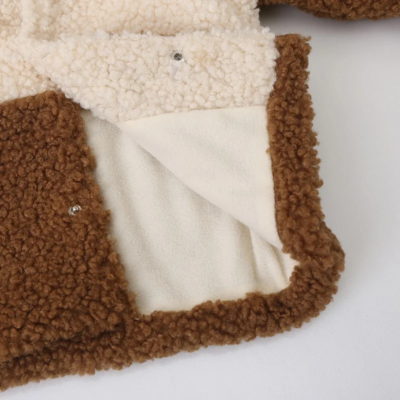 
New Toddler Girl Winter Clothes Cute Patchwork Long Sleeve Hoodies Single Breast Baby Coats Baby Boy Clothes Kids Clothing 0-24M 