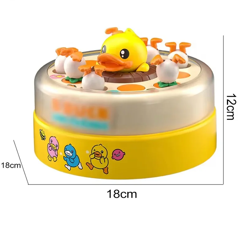 HN electric catch duck fun table top magnetic board game bouncing turntable  bounce yellow duck toy table games for children