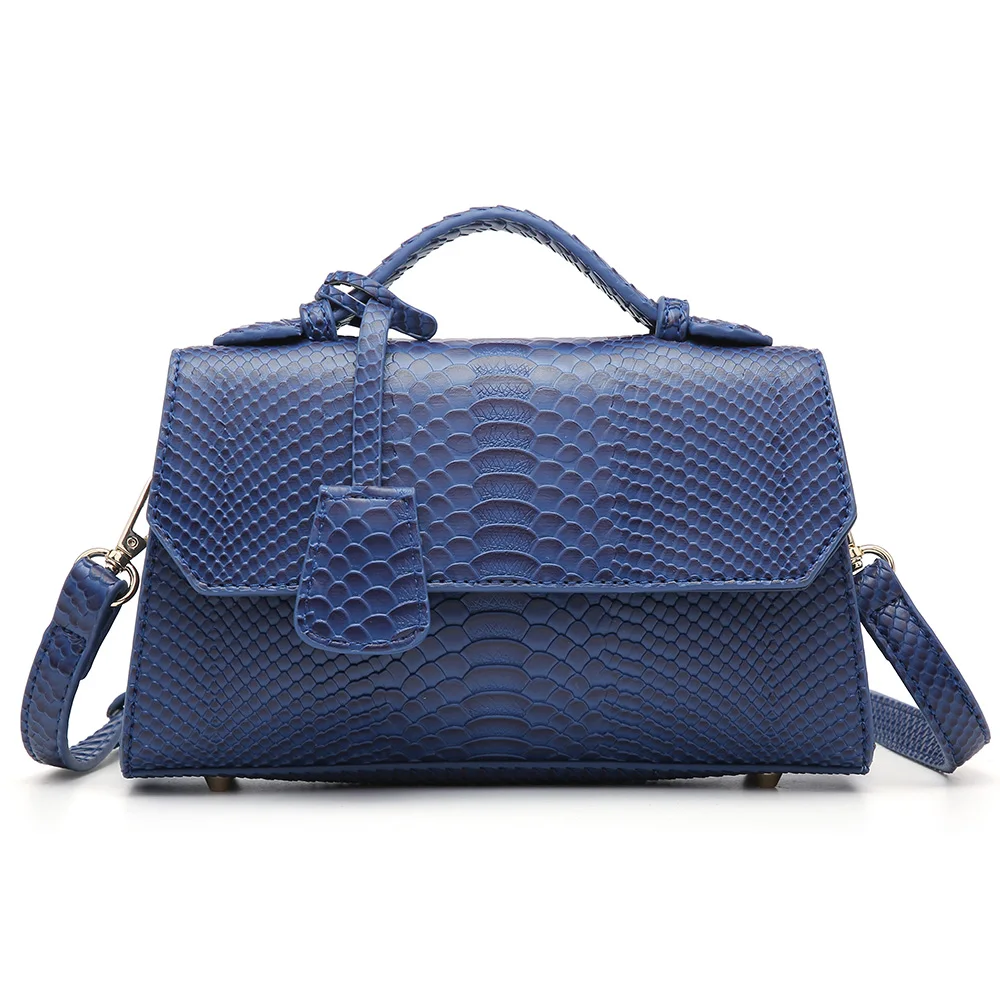 INS Popular Blue  Ladies Skin Clutch Leather Bags Women Hand Bag