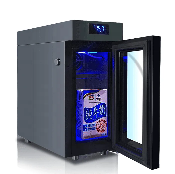 2-6degree Compressor Chilling milk display fridge milk based coffee drinks mini milk fridge for coffee machine with tube