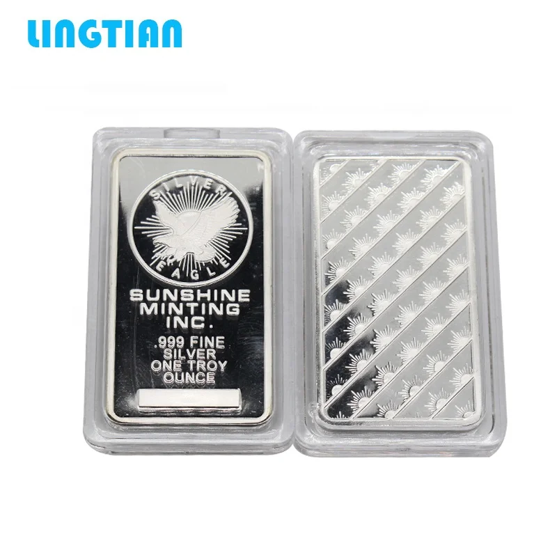1 Тройная унция, 999 тонкая Посеребренная панель, копия слитка, серебряная монета, коллекция