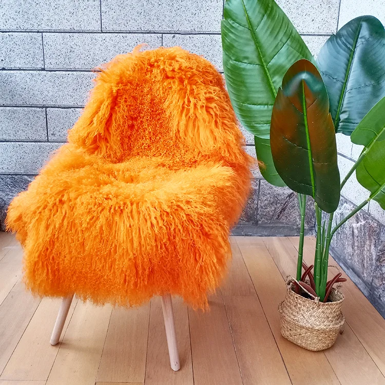 China factory wholesale Mongolian Lamb Fur Blanket Tibetan Lamb Fur Plate