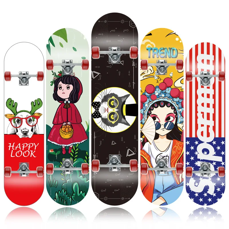 
Custom girls heat transfer film concave skateboard deck skateboard 