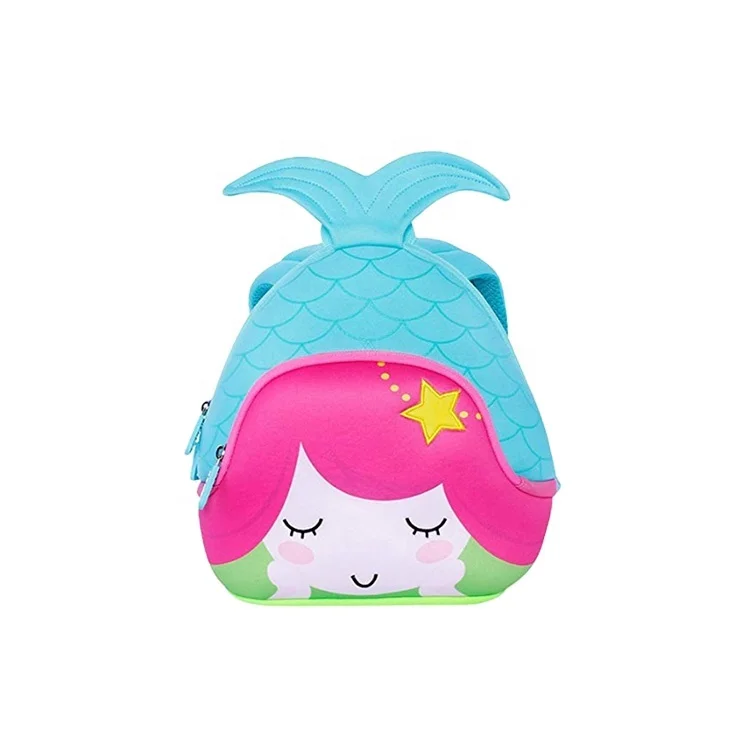 2022 Waterproof Neoprene Preschool Bag Travel 3D Mermaid Toddler Kids Backpack Fashion School Bags In High Quality