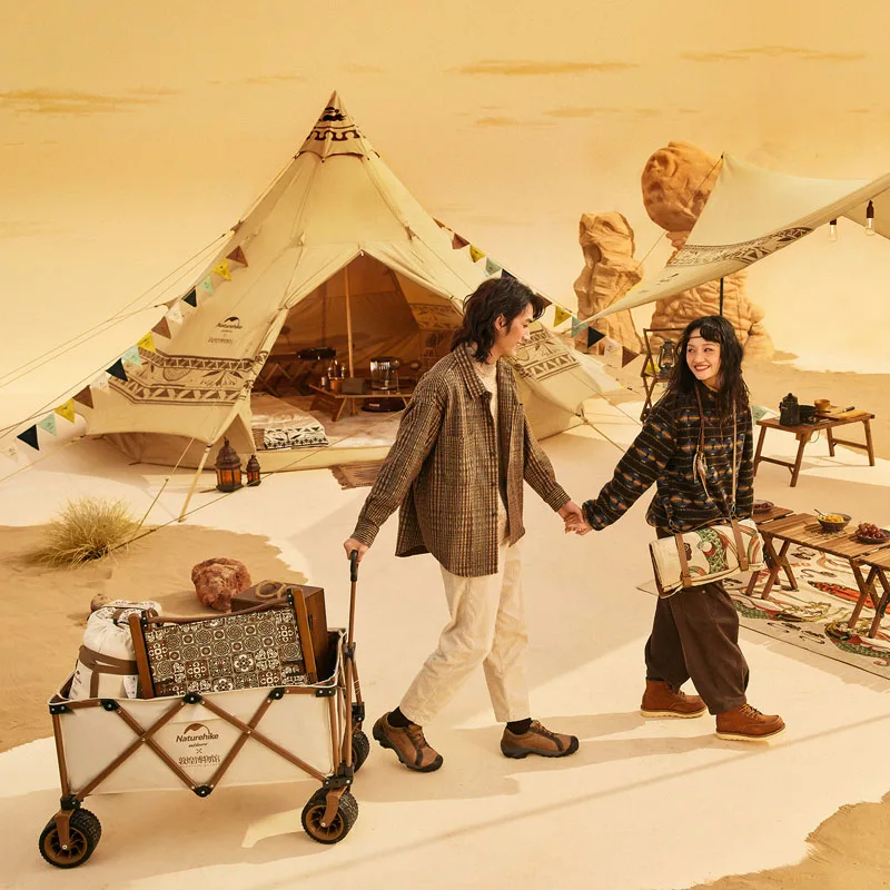Naturehike Dunhuang series Brighten 12.3 outdoor glamping pod cotton canvas pyramid tent camping Tipi Desert Teepee tent