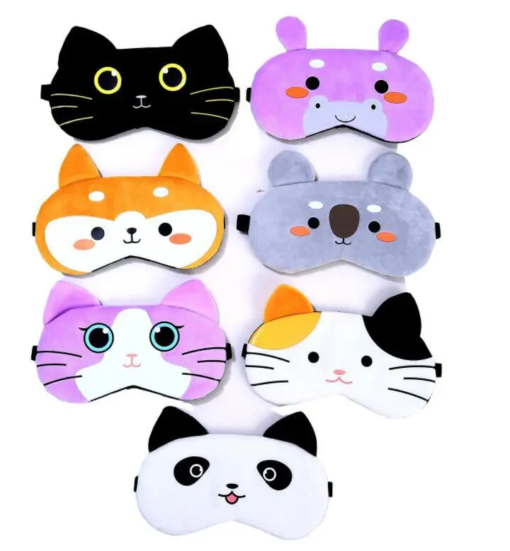 Lovely cartoon animal eye patch soft sleeping eye mask for girls kids blindfold with cool gel pad