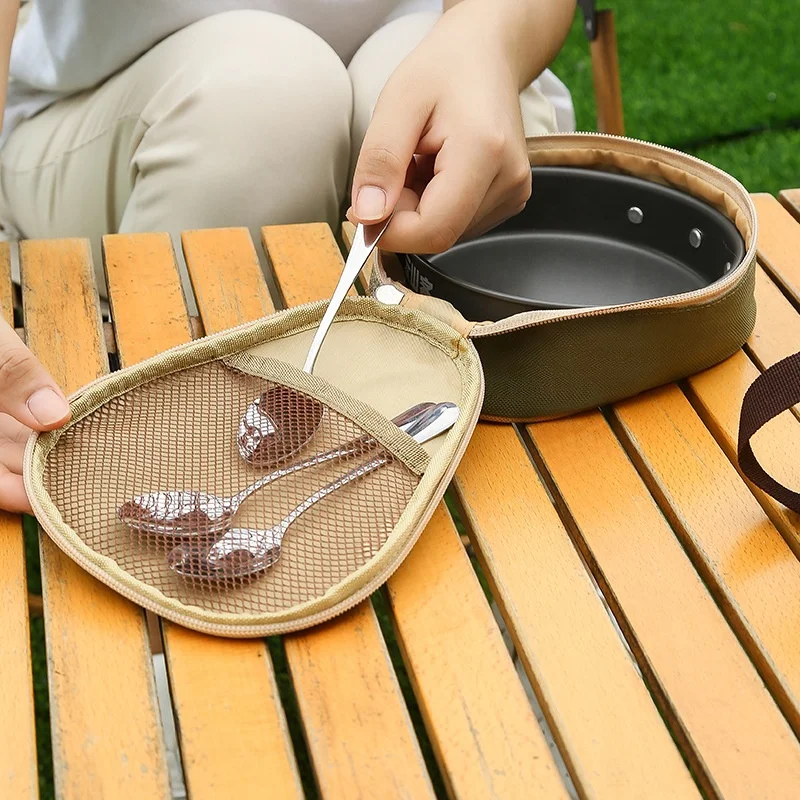 Outdoor waterproof large capacity storage bag Oxford cloth camping cutlery storage bag