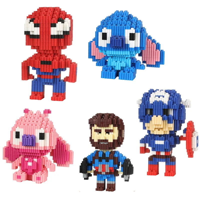Hot Sale DIY Mini Cartoon Character Puzzle Toy DUZ Building Block Sets Plastic Educational Jigsaw Figure Toys for Kids Gifts