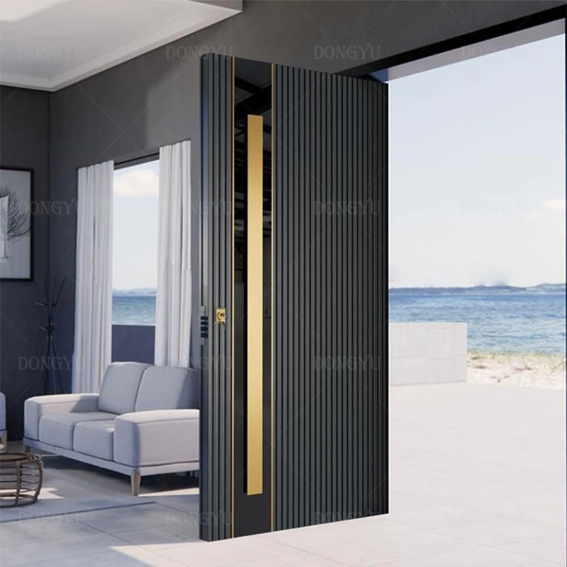 American Modern Design main Exterior Front Entry Doors High Quality Security Stainless Steel Door With Smart Lock