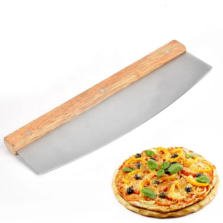 Food Grade 32CM Sharp and Durable Blade Pizza Rocker Knife Stainless Steel Pizza Cutter