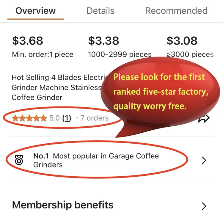 Electric Grinder Coffee Bean Mill For Home Use Portable Coffee Machine Blade Coffee Grinders