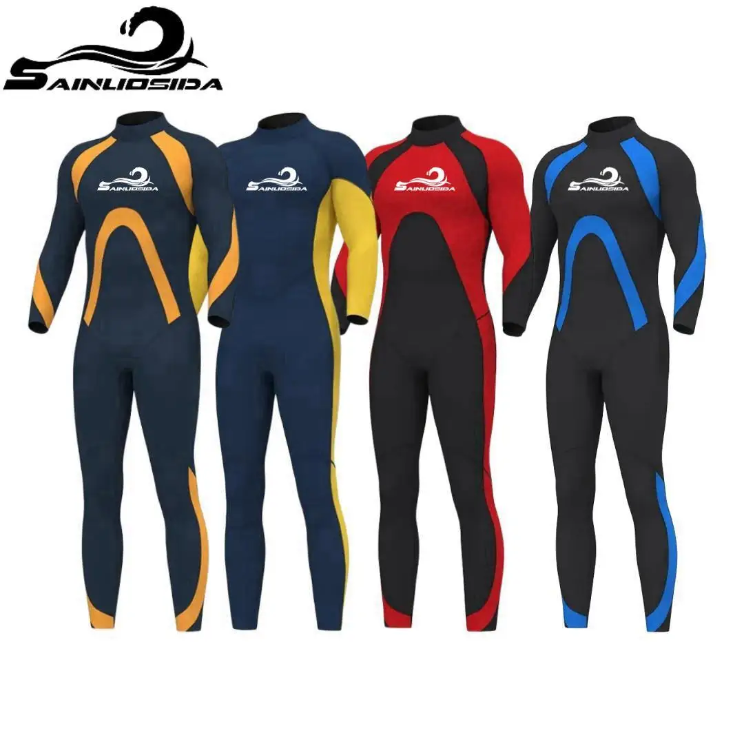 Custom Men 3MM Neoprene Wetsuit Surfing Diving Jumpsuit Back Zip Full length Wet suit