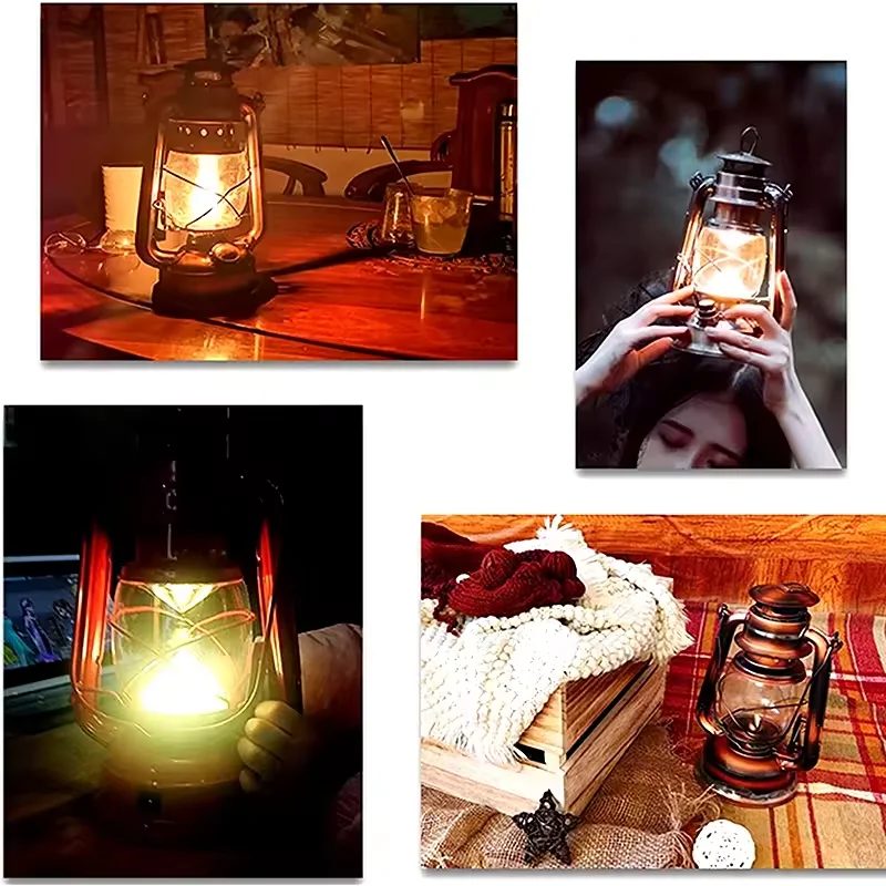 Classic top selling Retro Kerosene Lamp Portable Outdoor Camping Lamp Metal Camping Lamp Glass Lantern Creative Home Decoration