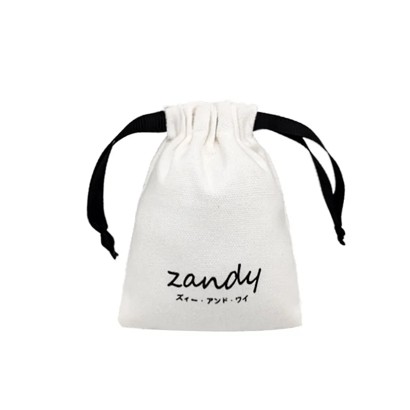 Wholesale Eco Muslin Cotton Linen Gift Packaging Pouch Customized Organic Cotton Drawstring Bag with Logo