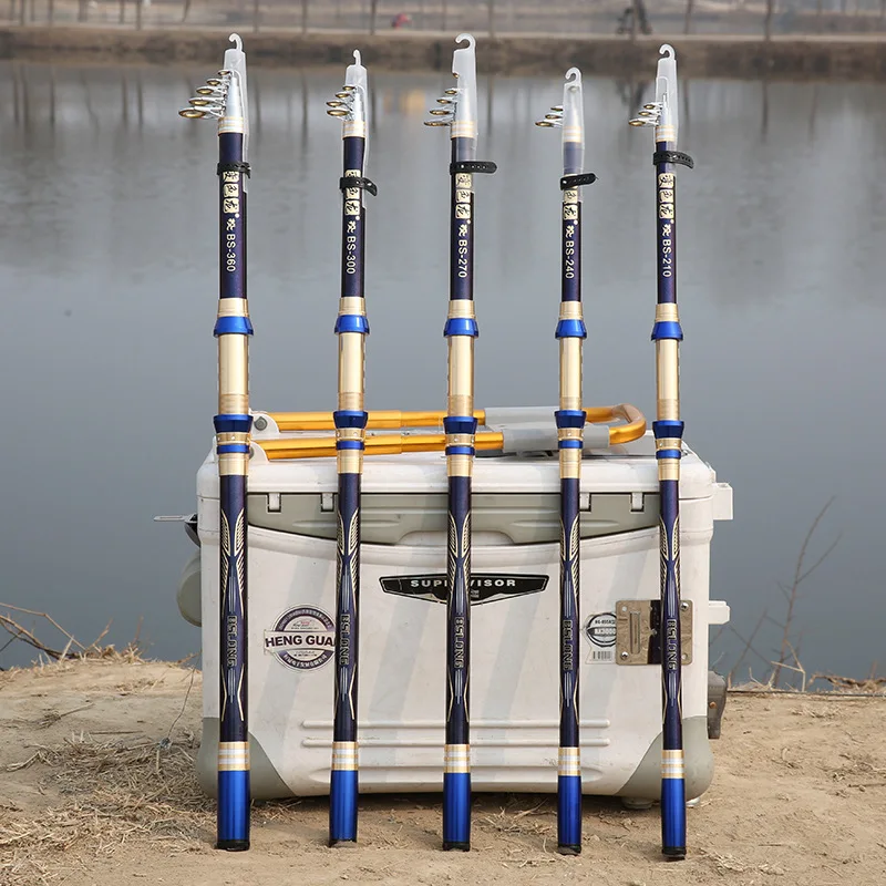 Wholesale 2.1m 2.4m 2.7m 3m 3.6m New Carbon Sea Pole Metal Wheel Seat Rear Plugging Belt Ground Plug Design