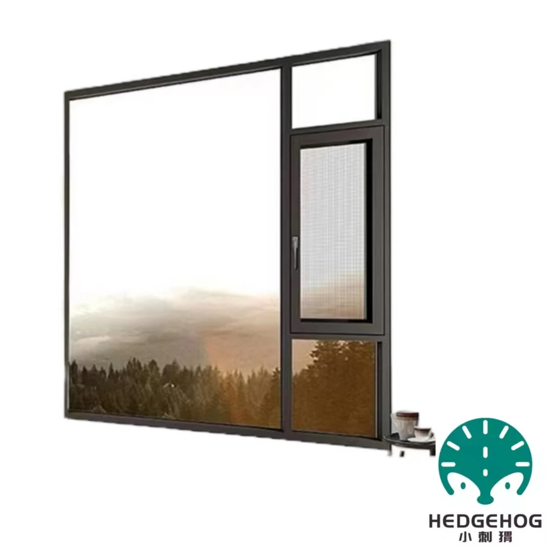 Broken bridge aluminum sea view room high-end aluminum alloy doors and windows, floor to ceiling swing windows
