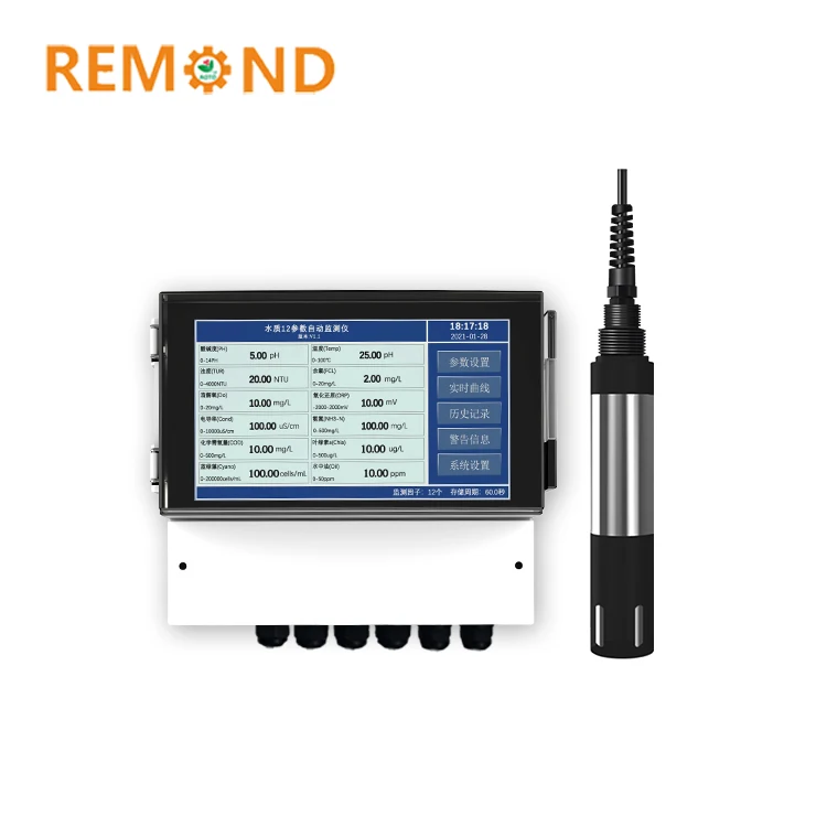 Industrial Online Mutiparameter Water Quality Analyzer Digital PH Sensor Conductivity Probe RS485 Turbidity Sensor