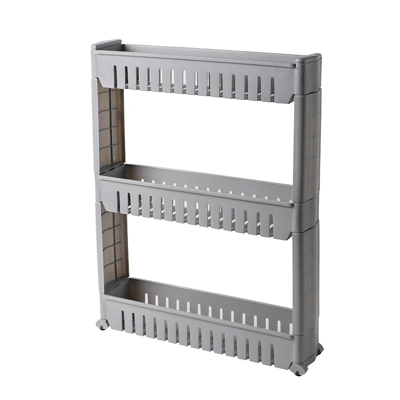 3 Tire Slide Out Organizer Rack Gap Spice Storage Movable Corner Kitchen and Bathroom Storage Rack