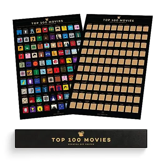 Customized deluxe scratch off poster high quality scratch off bucket list poster 100 places movies things to do poster