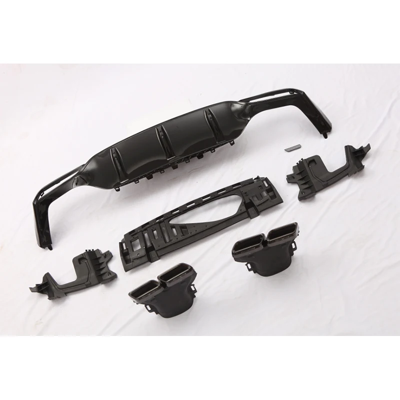 W213 AMG E63 style rear diffuser car exterior accessories rear bumper splitter diffuser with exhaust for E class W213 2016-2019