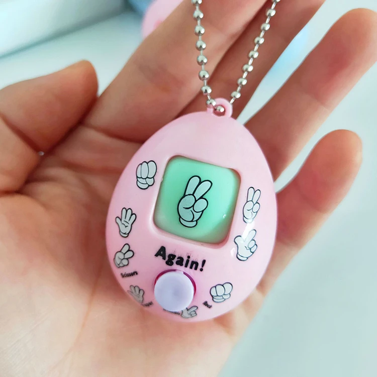 
2019 Toys plastic egg with chain kids education rock paper scissors guessing rps toys game mora toys 