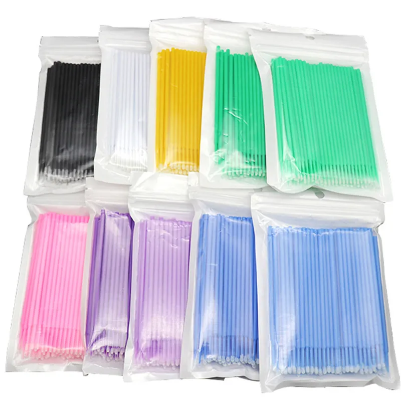 Wholesale 100pcs Pack Cleaning Lash Applicator Brush Swab Disposable Micro Brushes for Eyelash Extension