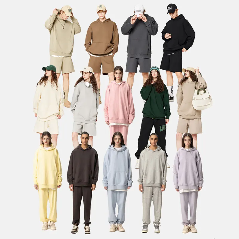 Low OEM MOQ Custom Screen Print Logo Heavyweight Vintage French Terry Without String Unisex Pullover Pure Hoodies
