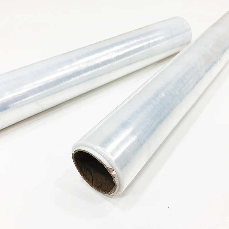 
30cm width*9mic 100% new material PE cling film for food packing with cutter knife wrap 