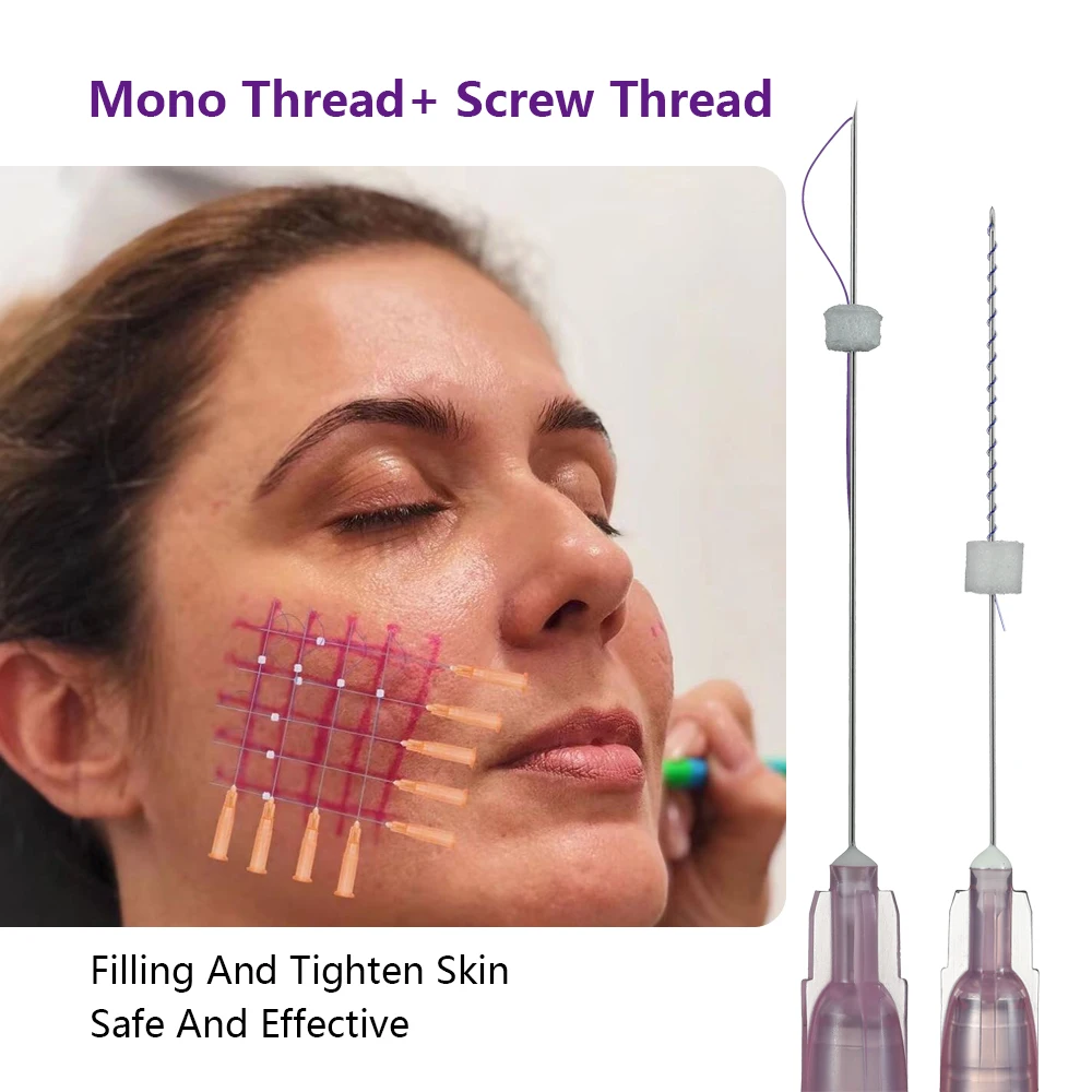 Korea Mesh Nose Berbed Screw Facial Lifting Shark Teeth Molding Thread 4D PDO Cog