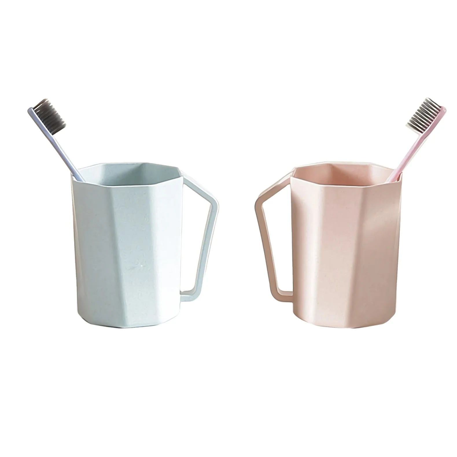 Hot sales Toothbrush Cup  Personalized geometric large tooth brushing cup with handle