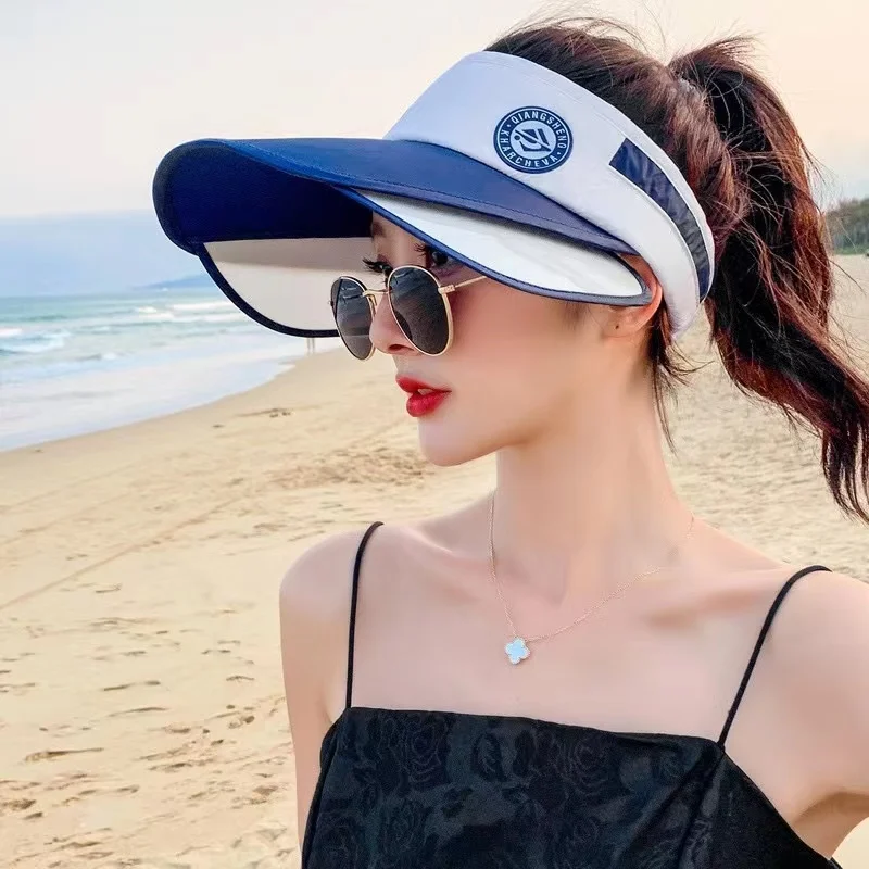 Stretchable panel Women Men Sun Protection Cap For Golf Tennis Beach Running Hiking Fishing Gardening Wide Brim Sun Visor Hat