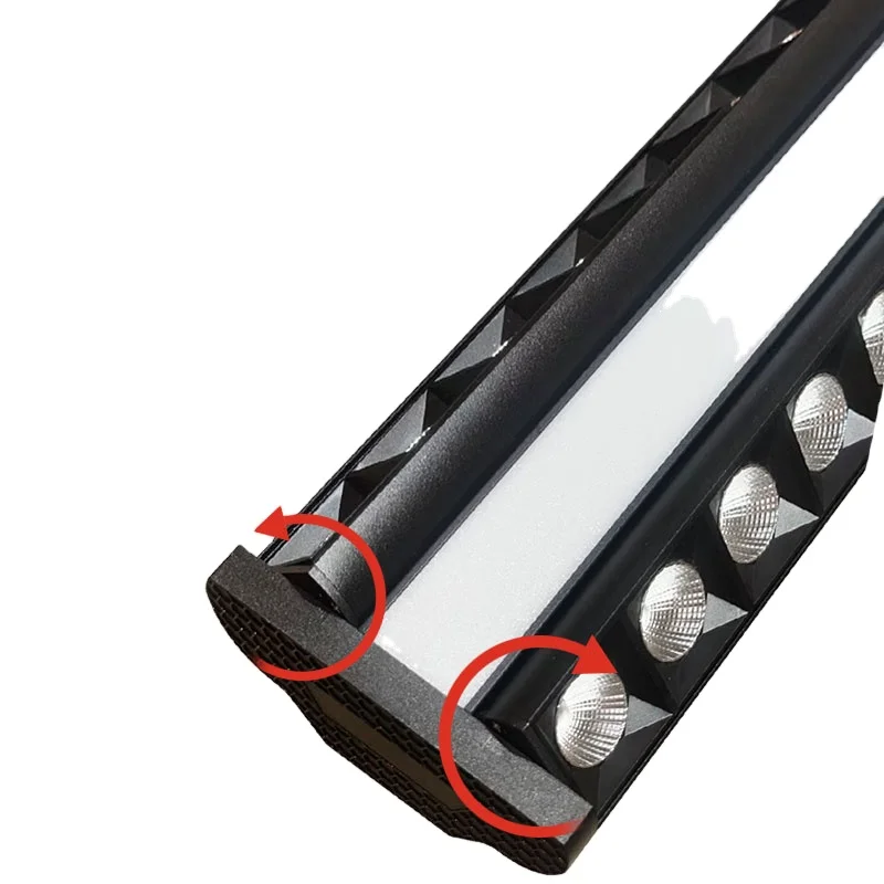 Supermarket shelf display lighting track or suspension installation  bilateral adjustable shelf light
