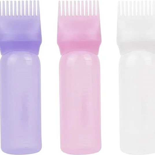 Hair Salon Tools Plastic Beauty Salon Hair Coloring Dye Bottle Shampoo Root Color Comb Oil Applicator Bottle